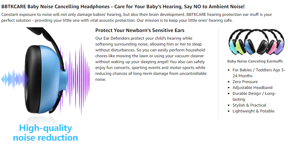 Bbtkcare baby hot sale headphones