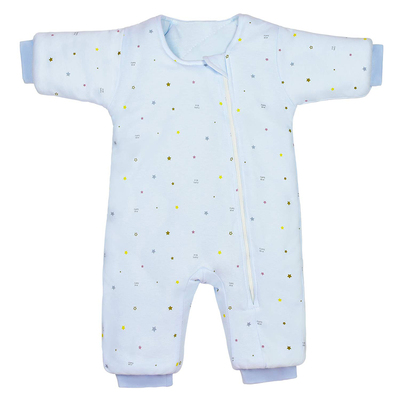 BBTKCARE Baby Sleepsuit - Wearable Blanket, 6-9 Months | Warm Onesies for Babies (Blue)