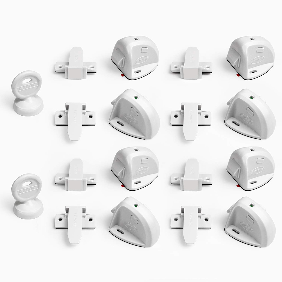 BBTKCARE Cabinet Locks for Babies | Adhesive Magnetic Baby Locks | Baby Proofing