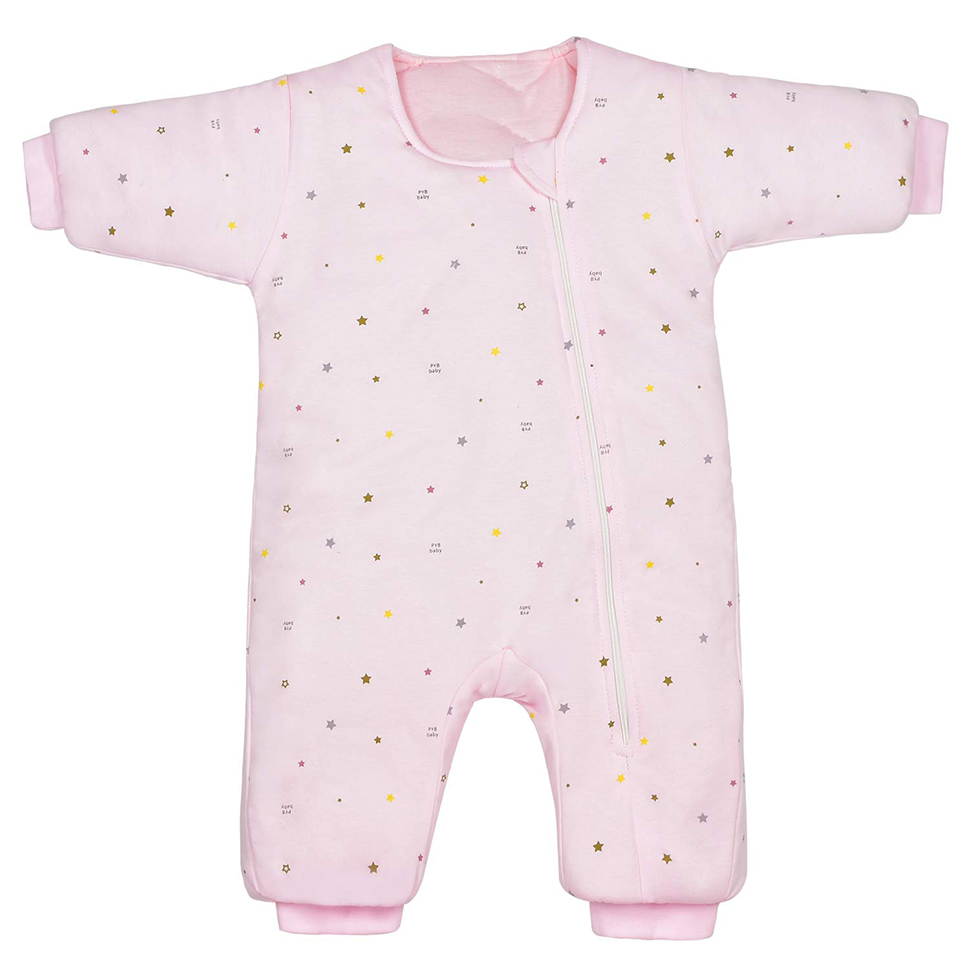 BBTKCARE Baby Sleepsuit - Wearable Blanket, 3-6 Months | Warm Onesies for Babies (Pink)